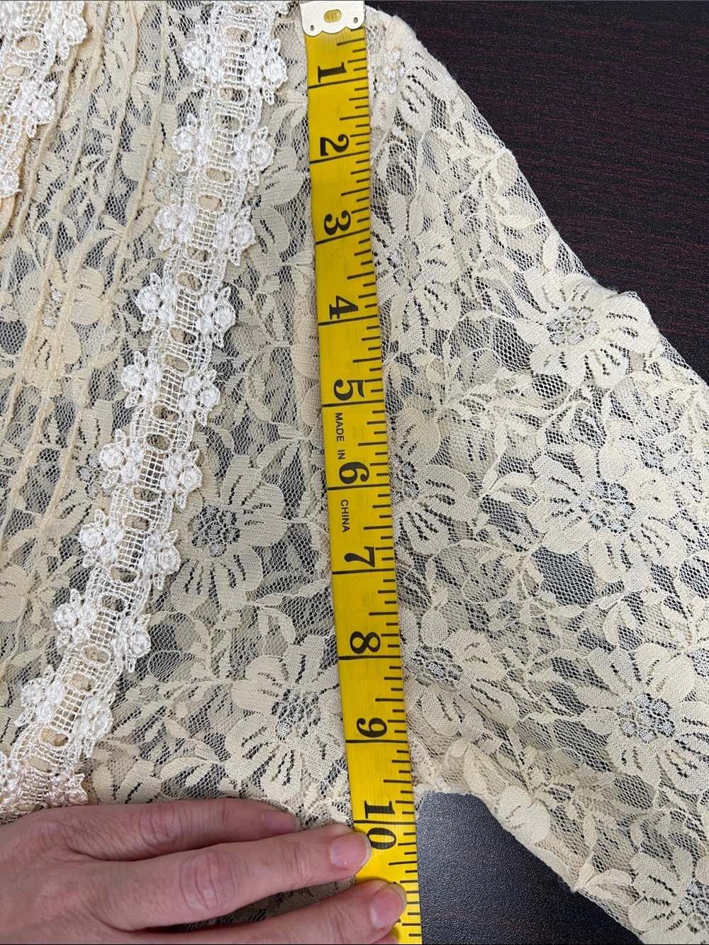 Paris Hues Vintage Y2K Lace Ombre Kimono Cardigan Duster Pine Green Cream XL - Picture 12 of 16
